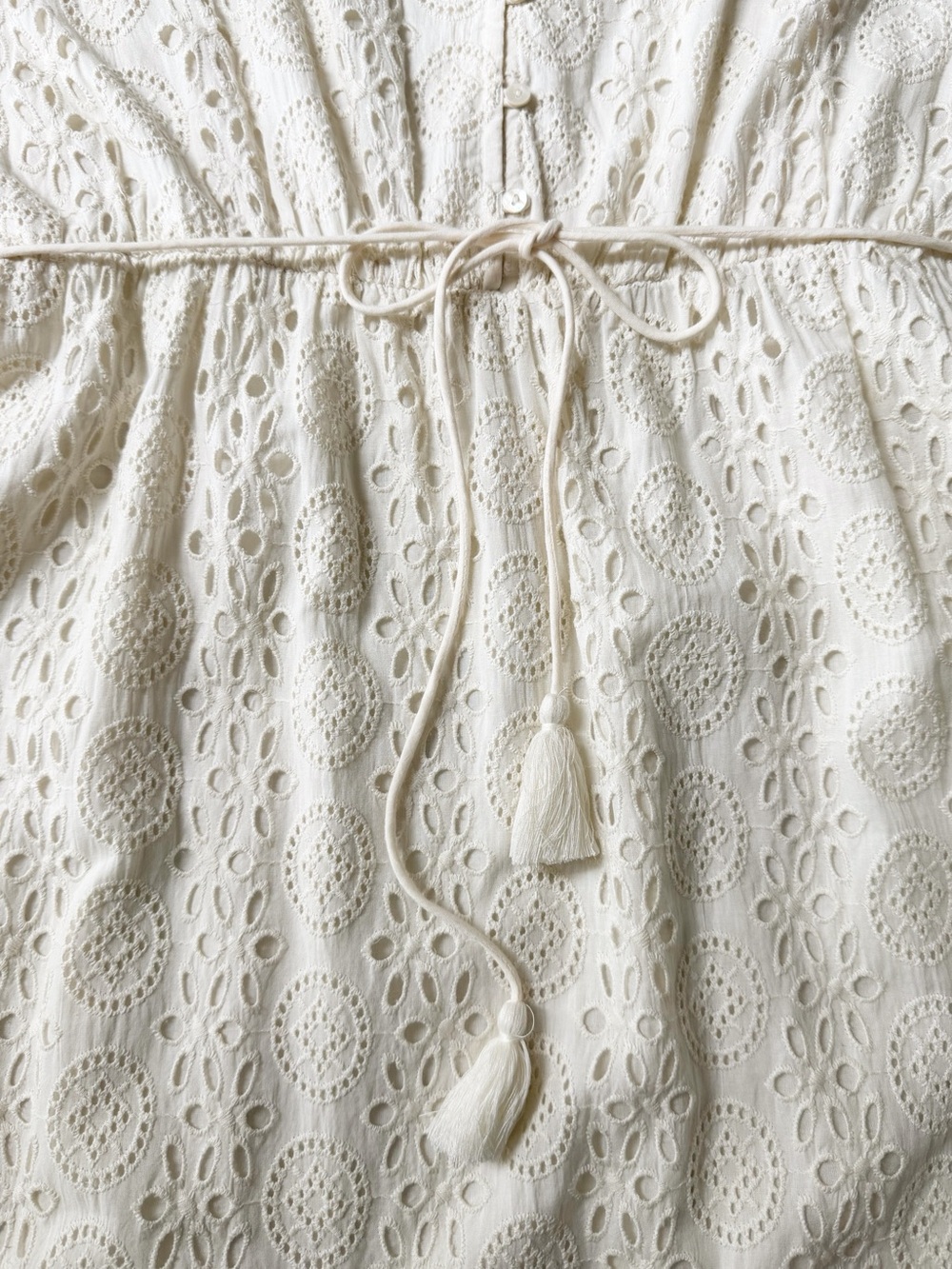 Cleobella Karina Eyelet Lace Ankle Dress in Ivory Size M - Picture 6 of 12
